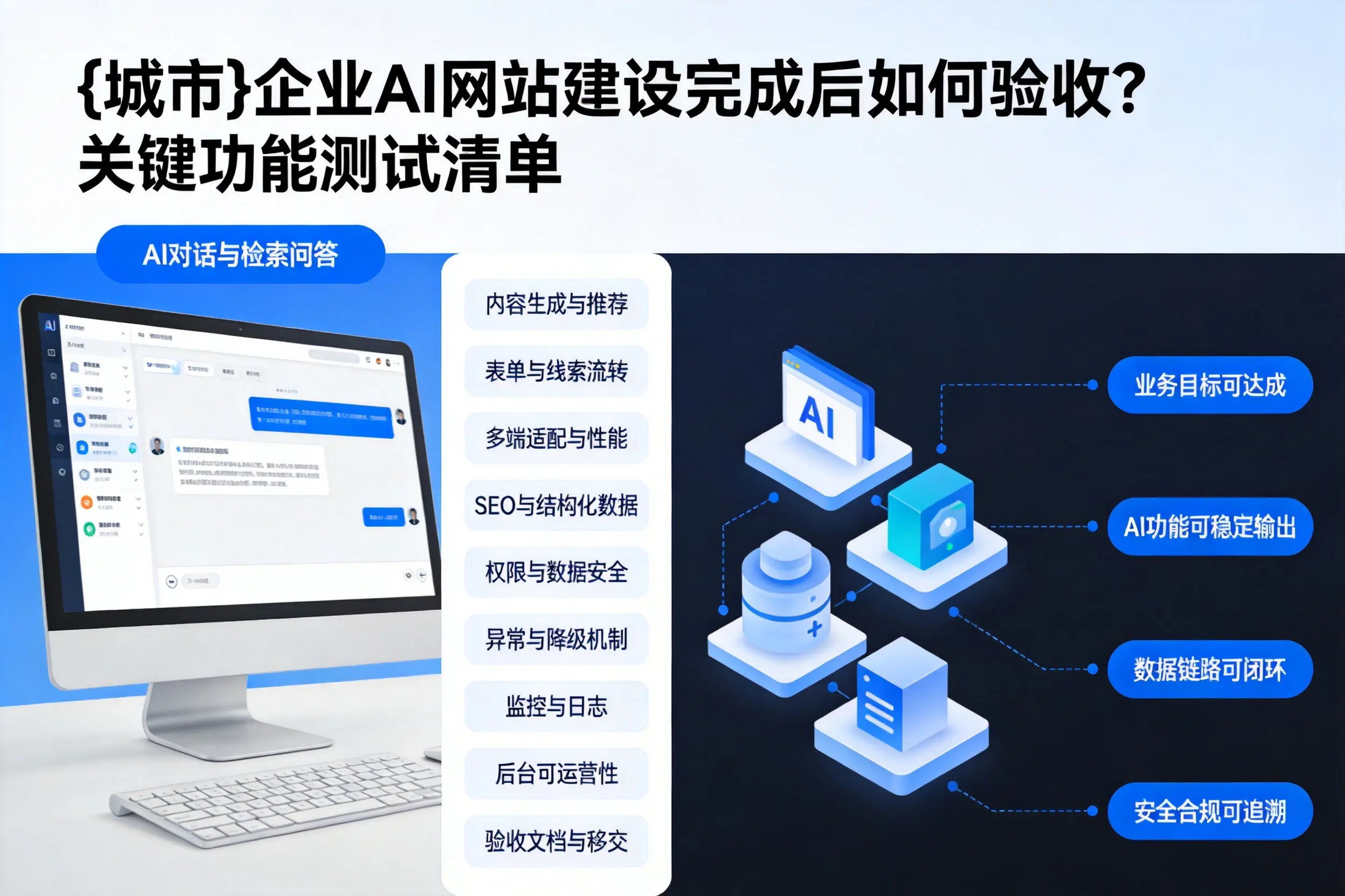 陕西企业AI网站建设完成后如何验收？关键功能测试清单