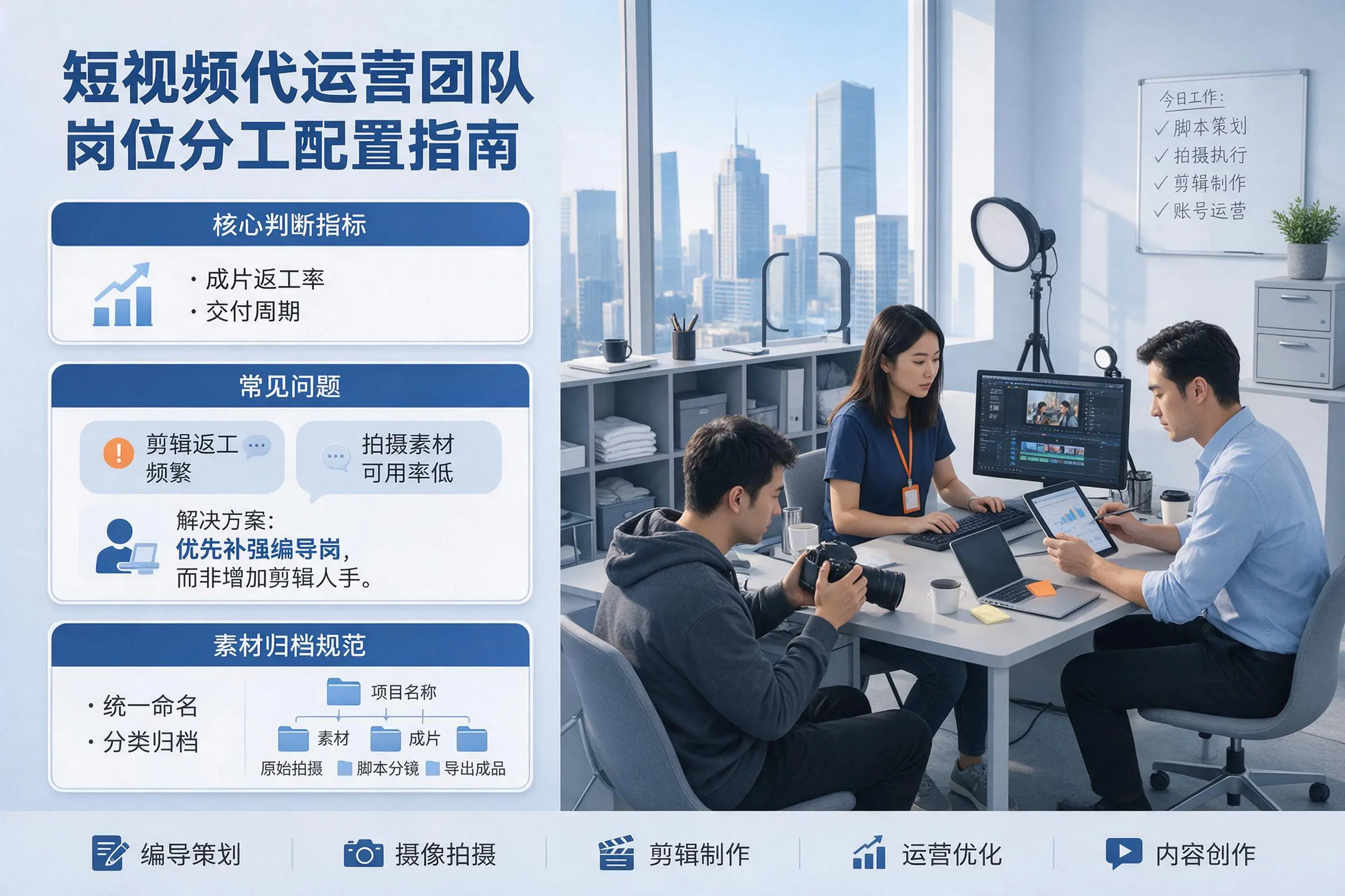短视频代运营团队如何配置？陕西企业岗位分工科普说明