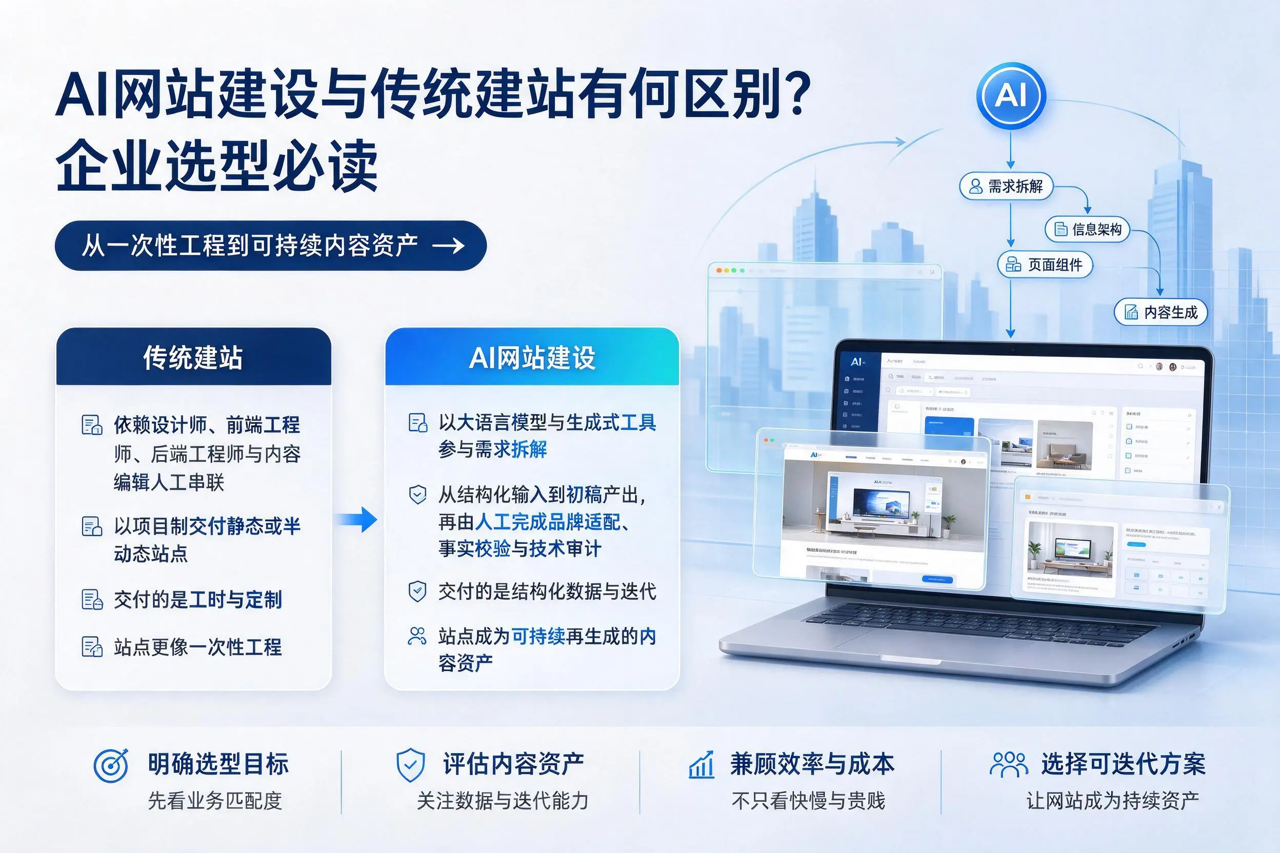AI网站建设与传统建站有何区别?陕西企业选型必读