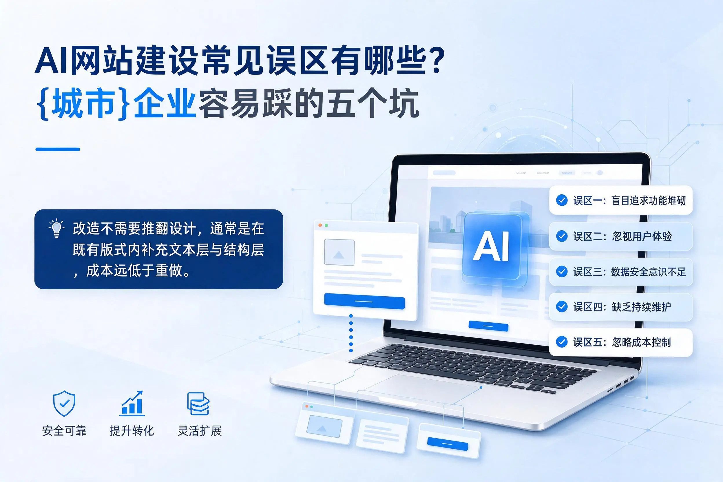 AI网站建设常见误区有哪些?陕西企业容易踩的五个坑