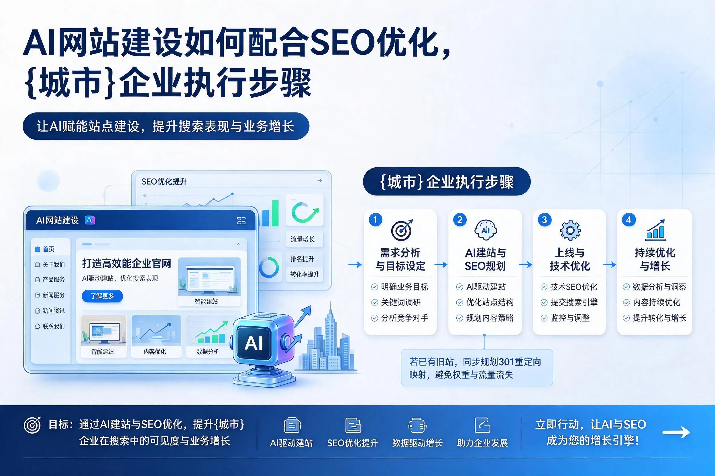 AI网站建设如何配合SEO优化,陕西企业执行步骤
