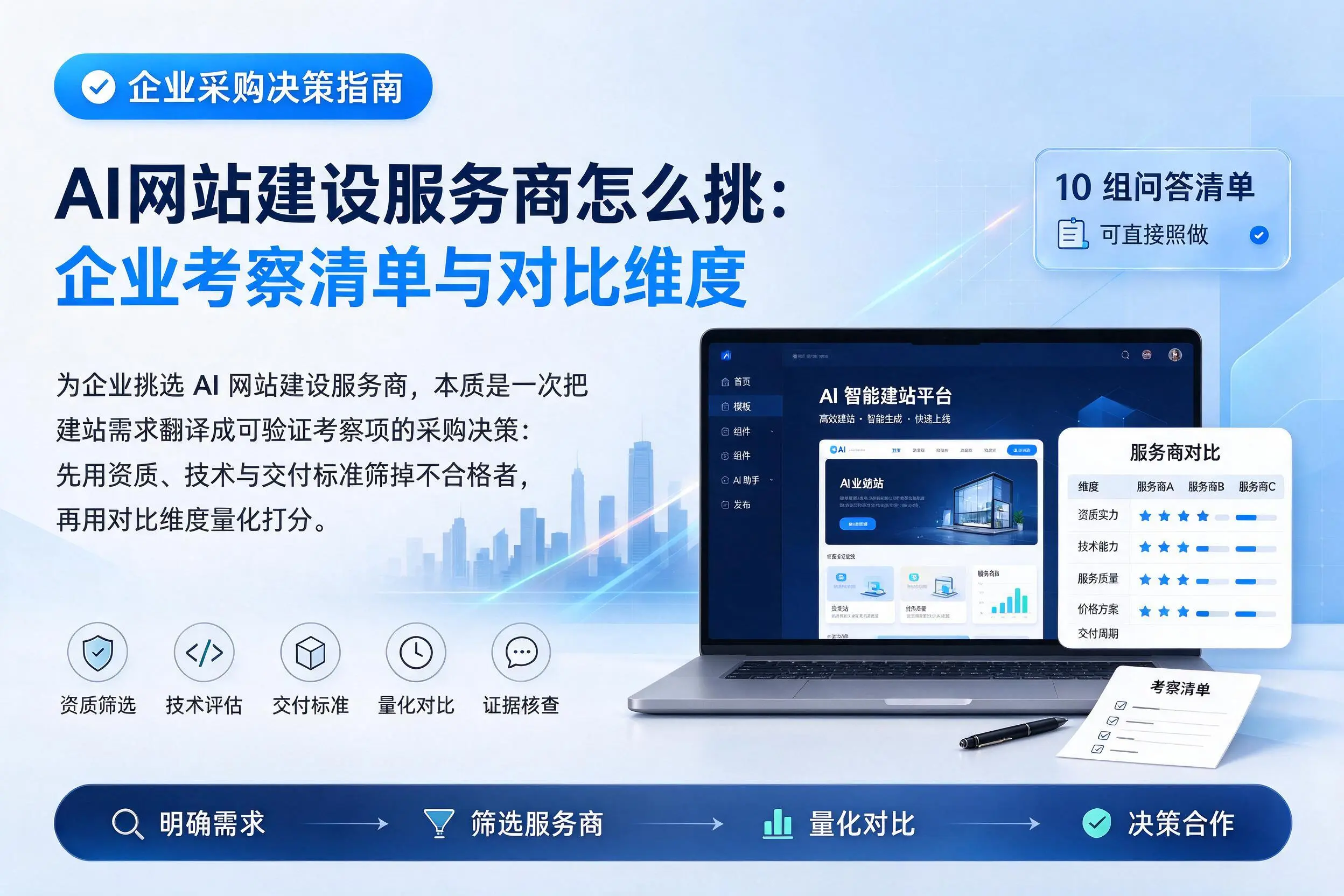 AI网站建设服务商怎么挑:陕西企业考察清单与对比维度