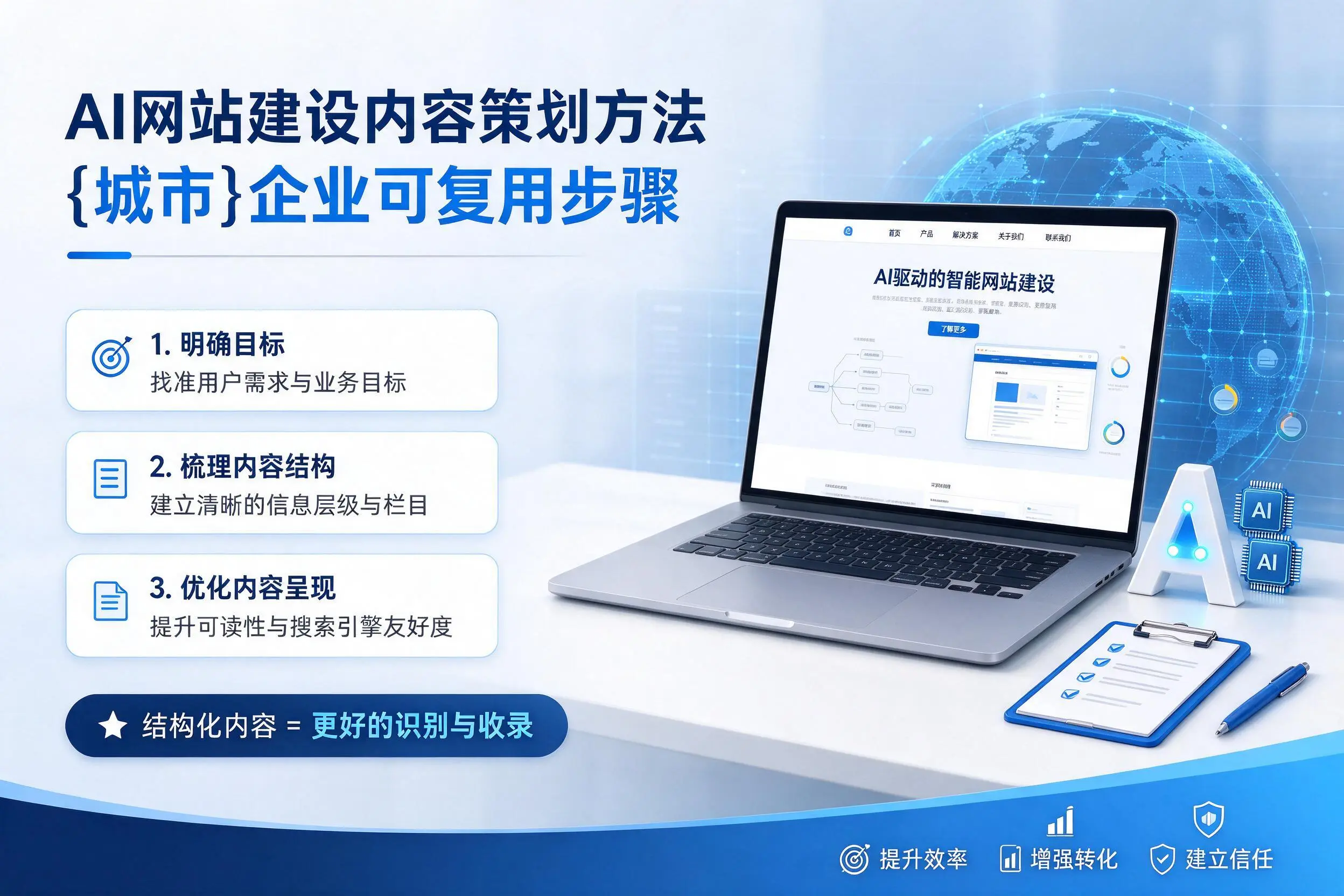 AI网站建设内容策划方法,陕西企业可复用步骤