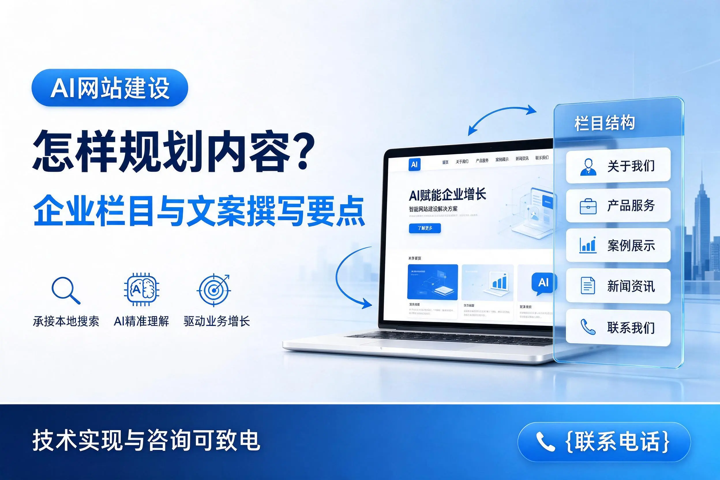 AI网站建设怎样规划内容？陕西企业栏目与文案撰写要点