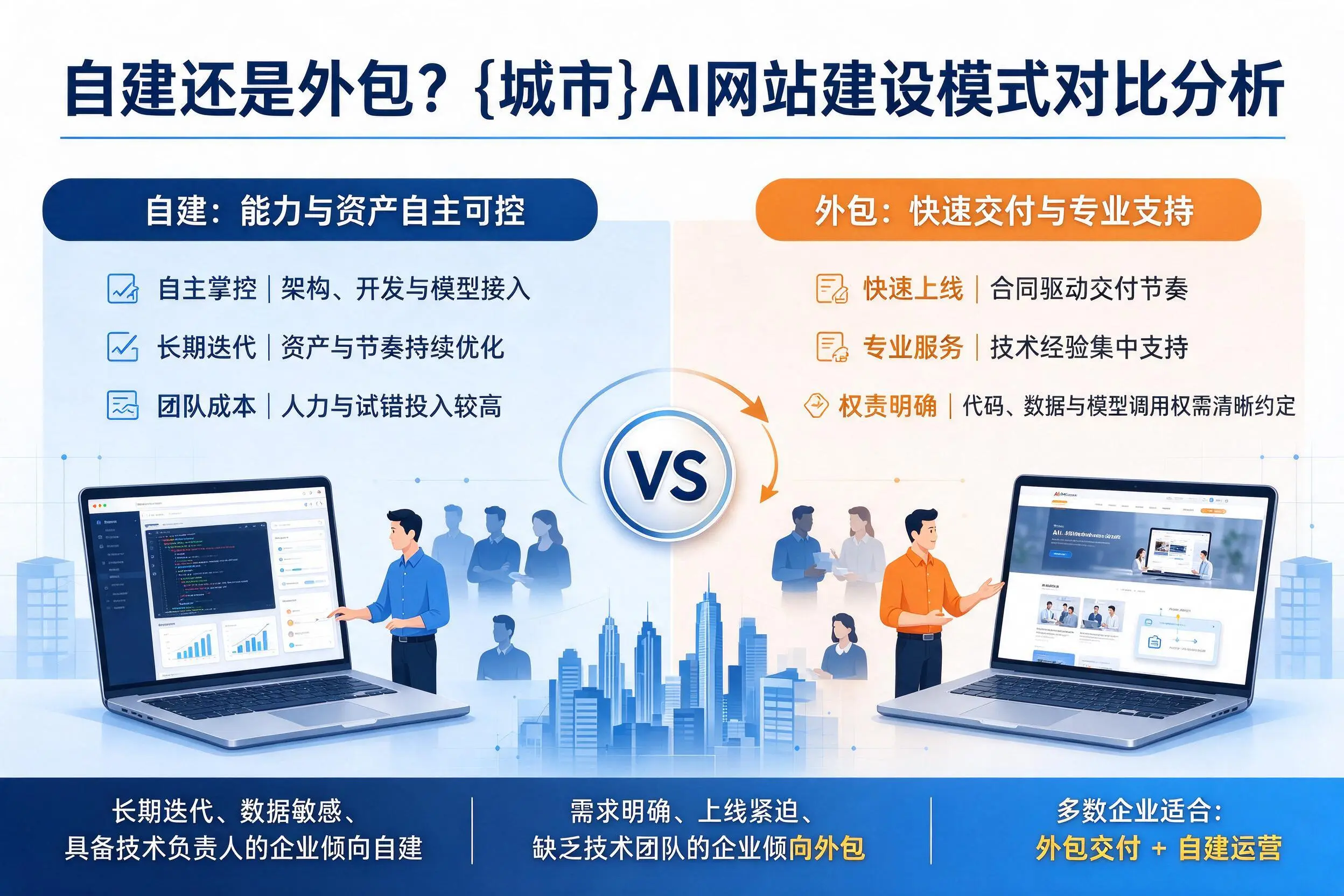 自建还是外包?陕西AI网站建设模式对比分析