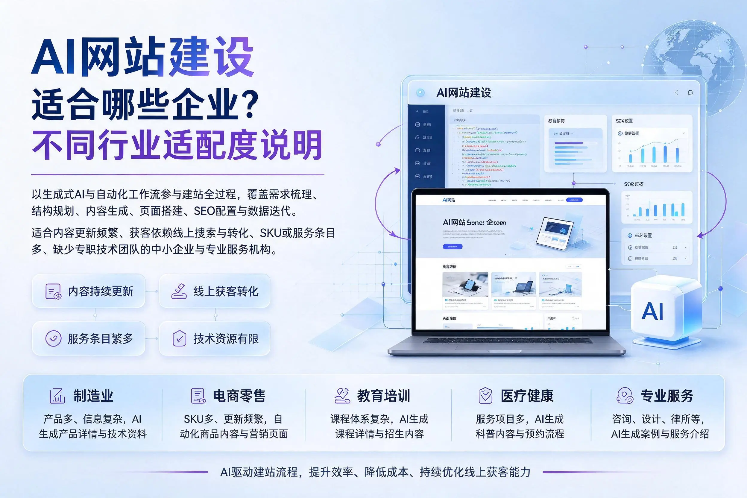 AI网站建设适合哪些企业？陕西不同行业适配度说明