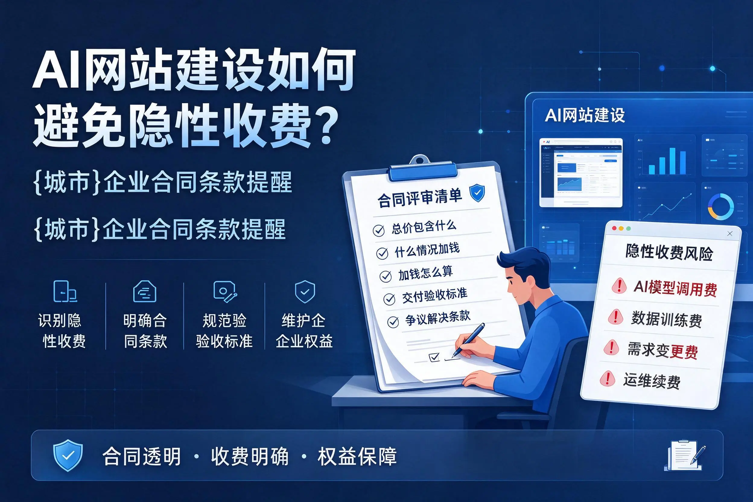 AI网站建设如何避免隐性收费?陕西企业合同条款提醒